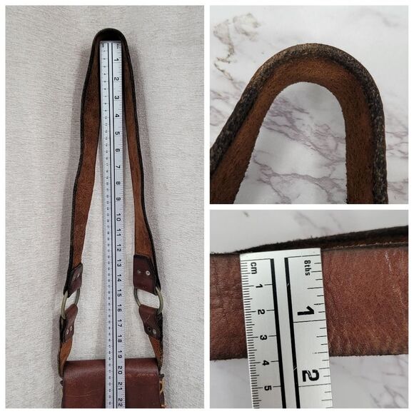 Vintage Hand Tooled & Painted Flowers Leather Hippie Woodstock Purse 70s - Picture 16 of 16